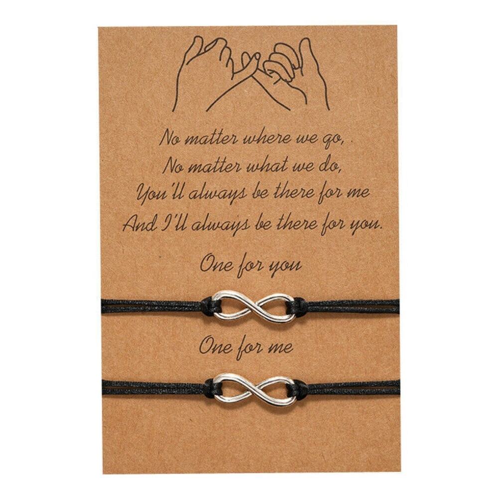 Friendship/Couple Bundle Infinity & Hearts Bracelet Sets 2-Piece Per Set W/Cards
